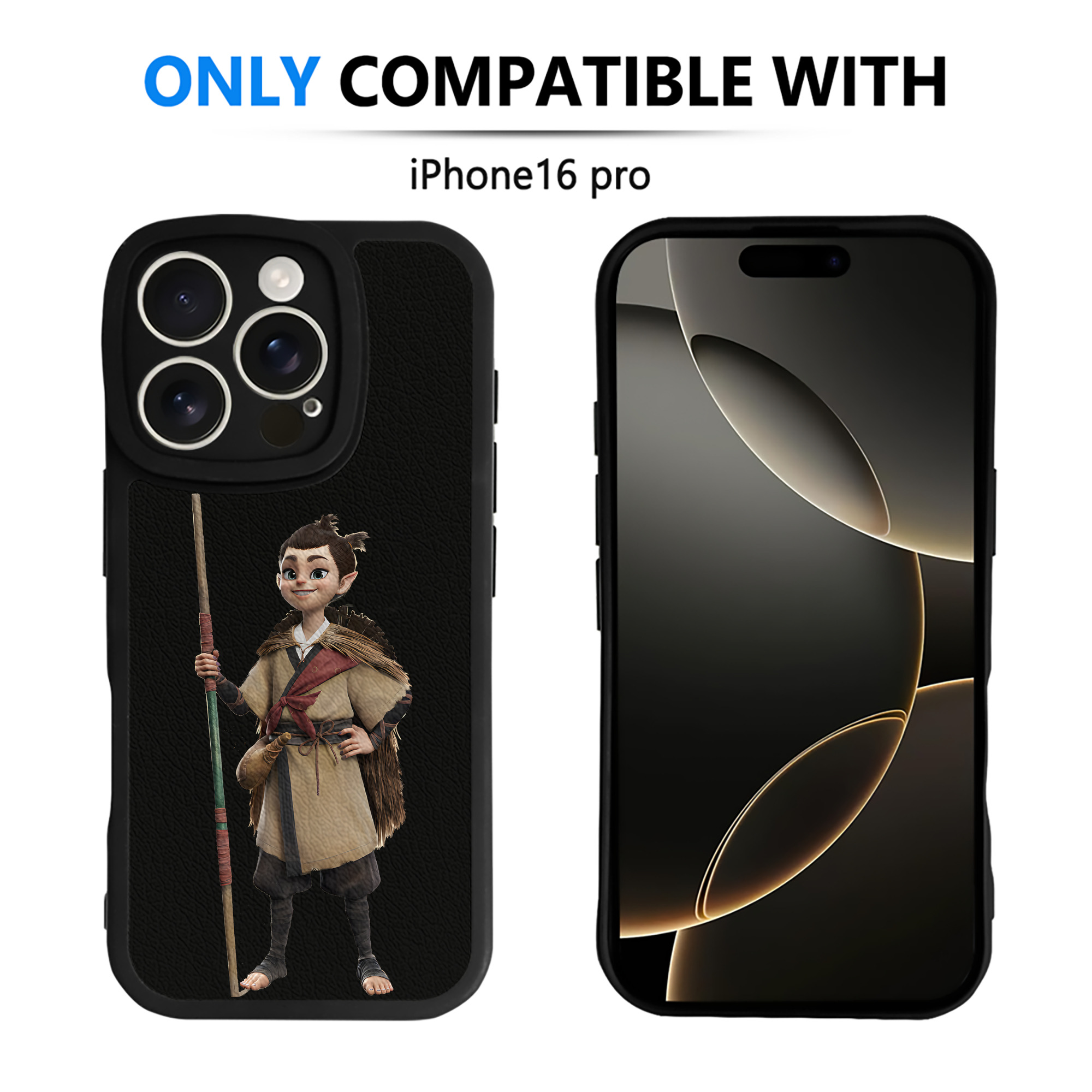（画像用） Ne Zha 2 ナタ 魔童の大暴れ 【iPhone 16シリーズ対応】シリコンスマホケース（レザー調） 材質：シリコン